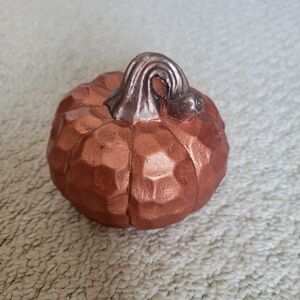 Metallic Copper Pumpkin Accent